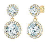 Yokoamii Ohrhänger aus Messing in gelbgold mit Zirkonia 17,3 mm Damen