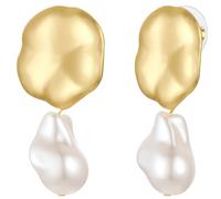 Yokoamii Ohrhänger aus Metall-Legierung in Gelbgold mit Perle (synth.) 49,2 mm Damen