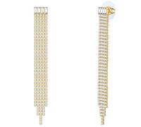 Yokoamii Damen Ohrhänger Metall-Legierung gelbvergoldet 14 Karat mit Zirkonia weiß