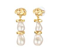 Yokoamii - Ohrhänger Metall Süßwasser-Zuchtperle in Gelbgold Ohrringe Damen