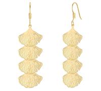 Yokoamii Ohrhänger Ginkgoblatt aus Metall-Legierung in gelbgold 63,0 mm Damen