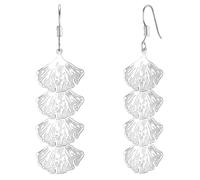 Yokoamii Ohrhänger Ginkgoblatt aus Metall-Legierung in silber 63,0 mm Damen