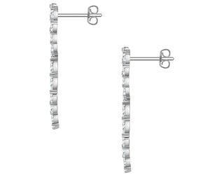 Yokoamii Ohrhänger Herz aus Messing in silber mit Zirkonia 39,1 mm Damen