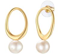 Yokoamii - Ohrhänger Metall Süßwasser-Zuchtperle in Gelbgold Ohrringe Damen