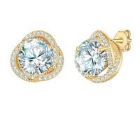 Yokoamii Ohrstecker aus Messing in gelbgold mit Zirkonia 12,3 mm Damen