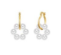 Yokoamii Perlen-Creolen Damen gold, ONE SIZE