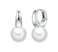 Yokoamii Perlen-Creolen Damen silber, ONE SIZE