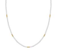 Yokoamii Perlen-Kette aus Metall-Legierung in Gelbgold mit Perle (synth.) 45,0 cm Basiskette + 5,0 Verlängerung Damen