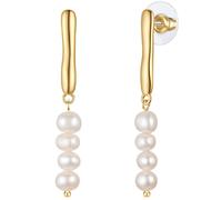 Yokoamii - Perlen-Ohrhänger aus Metall-Legierung in Gelbgold mit Süßwasser-Zuchtperle Ohrringe 1 ct Damen