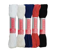 Yokota Daruma Sashiko Faden 5 Knäuel Essential Color Set (dicker Sashiko-Faden - Futo)