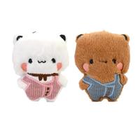 YOKUSHI Bubu- und Dudu-Bären-Plüschtiere mit Ketten, niedliche Cartoon-Figur, Schlüsselanhänger, Dekoration für Rucksäcke, Schreibtische, Zuhause, 2 Stück