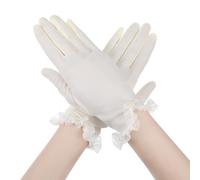 Yolev Braut Kurze Handschuhe mit Perlen Elegant Formelle Oper Hochzeits Anzughandschuhe für Damen Braut Kostüm Hochzeit Hochzeitshandschuhe Handschuhe