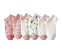 Yolhloy 10 Paar Sneaker Socken Damen Baumwolle, Süße Kurze Socken Füßlinge mit Mustern, Freizeitsocken Weichen Sportsocken fur Damen Mädchen