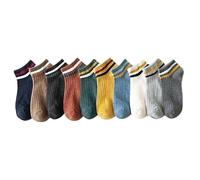 Yolhloy 10 Paar Sneaker Socken Damen Baumwolle, Süße Kurze Socken Füßlinge mit Mustern, Freizeitsocken Weichen Sportsocken fur Damen Mädchen