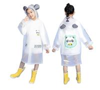 Yolhloy Wasserdicht Regenmantel Kinder, Faltbar Wiederverwendbar Regencape mit Kapuze und Ärmeln, Atmungsaktiv EVA Regenponcho für Mädchen Jungen Outdoor Wandern Camping Reisen