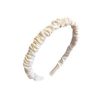YolieraArt Gerafftes Haarband, Satin-Falten-Stirnband mit gerüschtem Design, modischer Stoff-Haarreifen für Damen und Mädchen, für den täglichen Gebrauch (5# Off-White)