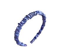 YolieraArt Gerafftes Haarband, Satin-Falten-Stirnband mit gerüschtem Design, modischer Stoff-Haarreif für Damen und Mädchen, für den täglichen Gebrauch (7# Königsblau)