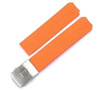 YOLIONU Für Tissot T-TOUCH T013 T047 T048 T033T04 T091 T013420A Weiches Silikonkautschuk-Uhrenarmband, Sport, wasserdichtes Uhrenarmband(Orange-silver,21mm)
