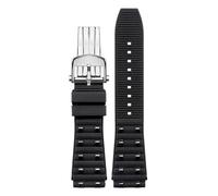 YOLIONU Kautschukarmband für BREITLING Chronomat B01 Silikonarmband mit konvexer Schnalle(Blacks1,24mm)