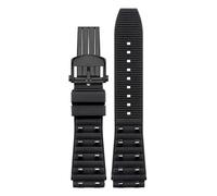 YOLIONU Kautschukarmband für BREITLING Chronomat B01 Silikonarmband mit konvexer Schnalle(Blakb1,22mm)