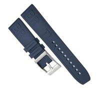 YOLIONU Kautschukarmbanduhr für Breitling SUPEROCEAN Avenger Color Armband Tauchsportarmband(Dark blue silver,24mm)