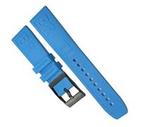 YOLIONU Kautschukarmbanduhr für Breitling SUPEROCEAN Avenger Color Armband Tauchsportarmband(Light blue black,24mm)