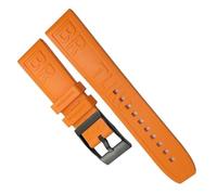 YOLIONU Kautschukarmbanduhr für Breitling SUPEROCEAN Avenger Color Armband Tauchsportarmband(Orange black,24mm)