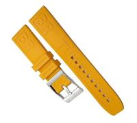 YOLIONU Kautschukarmbanduhr für Breitling SUPEROCEAN Avenger Color Armband Tauchsportarmband(Yellow silver,24mm)