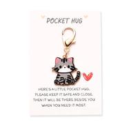 Yoljun Pocket Hug Katzen Schlüsselanhänger, Glücksbringer Schlüsselring, Positive Geschenke Schlüssel Anhänger, Taschenanhänger Damen für Mutmacher und Aufmunterung Geschenk auf Gute Freunde