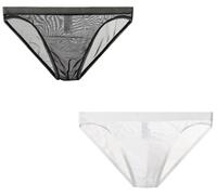 Yomie Herren Slips Atmungsaktiv Mesh Slips Briefs Transparente Dünne NiedrigeErotik Atmungsaktive Nackte Slips Unterhose