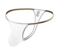 Yomie Herren Ultra-dünner transparenter sexy String Low Rise Perspective gestreifter String für Männer