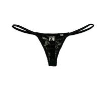Yomie Männer Spitzen G-String Thong Transparente Unterwäsche Low Rise Bikini Slips T-Back Pouch Tanga Briefs Herren Unterhose