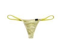 Yomie Männer Spitzen G-String Thong Transparente Unterwäsche Low Rise Bikini Slips T-Back Pouch Tanga Briefs Herren Unterhose