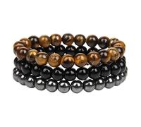 YONGHONGKEJI Edelstein Armband Damen 3 Handgefertigte Armbänder Aus Natursteinperlen Für Damen Meditations Yoga Und Stretch Armreifen Aus Kristallen Spiritueller Schmuck Geschenk Für Mütter Väter Fre