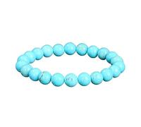 YONGHONGKEJI Heilkristall Armband für Frauen Kristalle und Edelsteine Armreifen 7 Chakra Armband Aus Naturstein Elegante Perlenarmbänder Freundschaftsschmuck Geschenke Blau Türkis 10 Mm