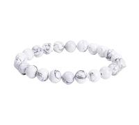 YONGHONGKEJI Heilkristall Armband Natürliche Edelstein Perlenarmbänder für Damen und Herren Energie Quarzkristall Stein Dehnbare Armreifen 7 Chakra Freundschaftsarmbänder Schmuckgeschenke Weiß/