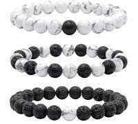 YONGHONGKEJI Naturstein Armband Damen 3 Handgefertigte Armbänder Aus Natursteinperlen Für Damen Meditations Yoga Und Stretch Armreifen Aus Kristall Spiritueller Schmuck Geschenk Für Mütter Väter Freu