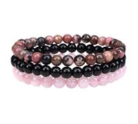 YONGHONGKEJI Naturstein Armband Damen 3 Handgefertigte Armbänder Aus Natursteinperlen Für Damen Meditations Yoga Und Stretch Armreifen Aus Kristall Spiritueller Schmuck Geschenk Für Mütter Väter Freu