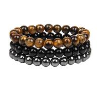 YONGHONGKEJI Naturstein Armband Damen 3 Handgefertigte Armbänder Aus Natursteinperlen Für Damen Meditations Yoga Und Stretch Armreifen Aus Kristall Spiritueller Schmuck Geschenk Für Mütter Väter Freu