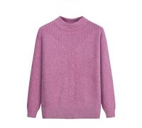 YONGHONGKEJI Pullover für Damen,Pullover für Alte Damen mittleren Alters und Ältere Menschen Strickpullover Halber Rollkragenpullover Langärmlige Oberteile Leichte Weiche Basisschicht Strickware