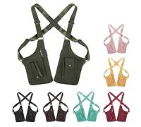 YongXinMY Unterarm-Umhängetasche für Herren - verstellbare PU-Leder-Doppelschulter-Achseltasche, mehrere Taschen, Crossbody-Tasche, Anti-Diebstahl, versteckte Aufbewahrung für Radfahren, Wandern