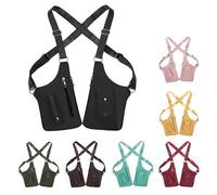 YongXinMY Unterarm-Umhängetasche für Herren - verstellbare PU-Leder-Doppelschulter-Achseltasche, mehrere Taschen, Crossbody-Tasche, Anti-Diebstahl, versteckte Aufbewahrung für Radfahren, Wandern