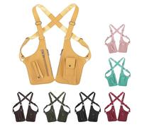 YongXinMY Unterarm-Umhängetasche für Herren - verstellbare PU-Leder-Doppelschulter-Achseltasche, mehrere Taschen, Crossbody-Tasche, Anti-Diebstahl, versteckte Aufbewahrung für Radfahren, Wandern
