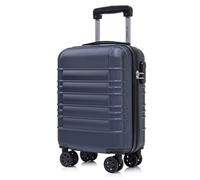 YONSLY Koffer Suitcase S Dunkelblau, Trolley Reisekoffer, Kabinenkoffer Rollkoffer Handgepäck mit 4 Rollen 360°, Hartschalenreisekoffer, Zahlenschloss, Weicher Gummigriff