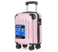 YONSLY Koffer Suitcase S Roségold, Trolley Reisekoffer, Rollkoffer Handgepäck mit 4 Rollen 360°, Hartschalenreisekoffer, Zahlenschloss, Weicher Gummigriff