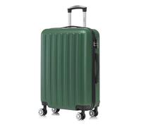 YONSLY Koffer Suitcase, Trolley Reisekoffer Set, Rollkoffer Handgepäck Hartschalenreisekoffer mit 4 Rollen 360°, Zahlenschloss, Weicher Gummigriff (L, Dunkelgrün)