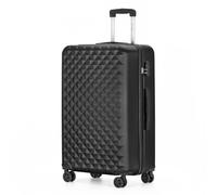 YONSLY Koffer Suitcase XL Schwarz, Trolley Reisekoffer, Rollkoffer Handgepäck mit 4 Rollen 360°, Hartschalenreisekoffer, Zahlenschloss, Weicher Gummigriff