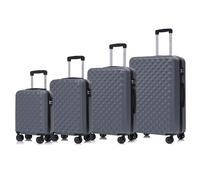 YONSLY Premium Reisekoffer TSA-Schloss, Hartschalen-Koffer Trolley Kabinenkoffer Rollkoffer Suitcase Handgepäck 4 Rollen (Grau, S-M-L-XL-Set)