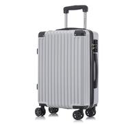 YONSLY Premium Reisekoffer TSA-Schloss,YKK-Reißverschluss Hartschalen-Koffer Trolley Kabinenkoffer Rollkoffer Suitcase Handgepäck 4 Rollen (Silber, M)