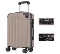 YONSLY Premium Reisekoffer TSA-Schloss,YKK-Reißverschluss Hartschalen-Koffer Trolley Kabinenkoffer Rollkoffer Suitcase Handgepäck 4 Rollen (Champagner, M)